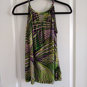 Worthington Women's Green Geometric Abstract Tank Top Size M